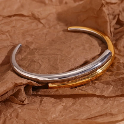 Two Tone Duo Arc Cuff Bracelet