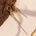 Adaa asymmetric crystal chain earrings by Navera Jewels