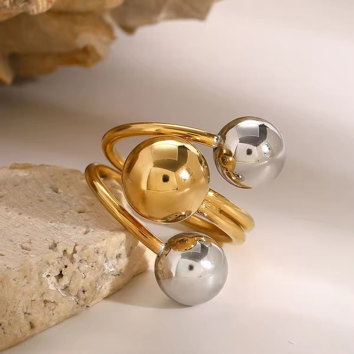 Two Tone Orbit Ring
