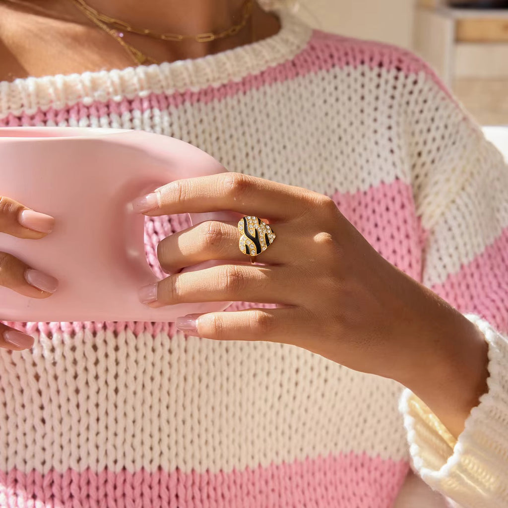 Ruhi Crystal Heart Ring
