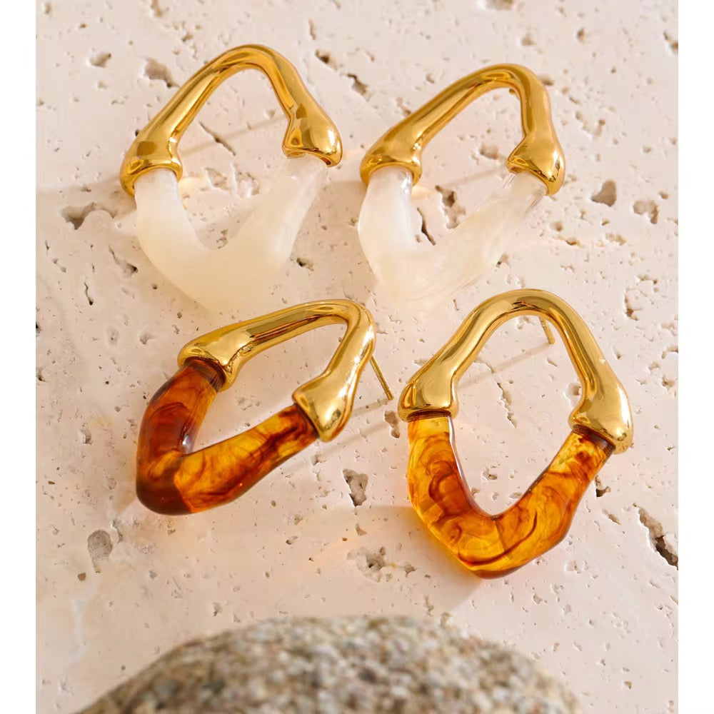 Maple Resin Hoop Earrings