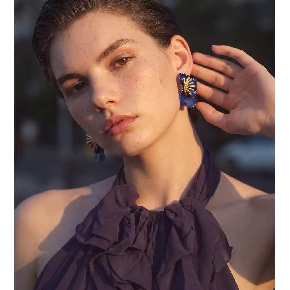 Poppy Statement Flower Earrings