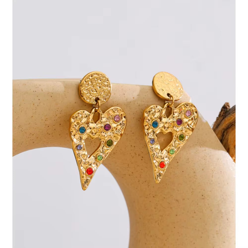 Frida Heart Drop Earrings