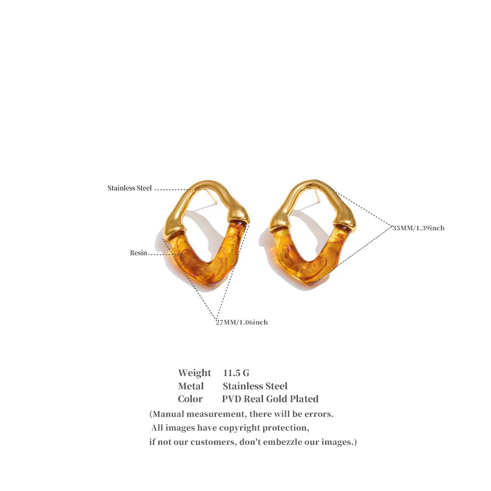 Maple Resin Hoop Earrings
