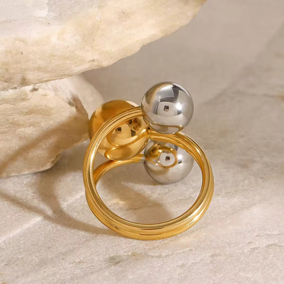 Two Tone Orbit Ring