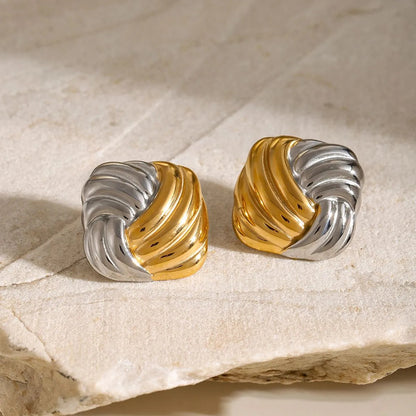 Two Tone Swirl Shell Studs