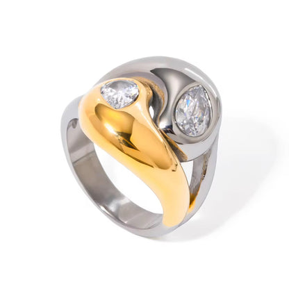 Yin & Yan crystal ring