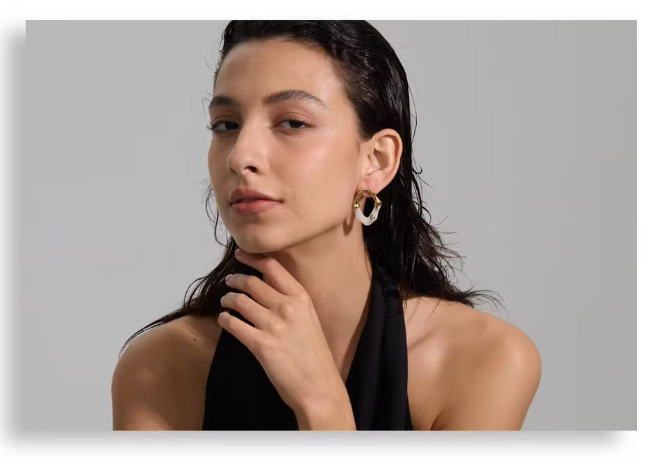 Maple Resin Hoop Earrings