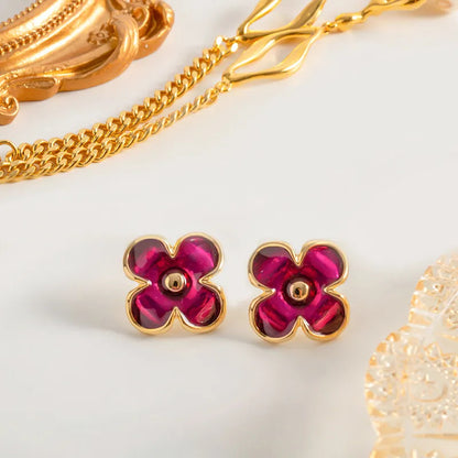 Urban Rani Ruby Flower Stud