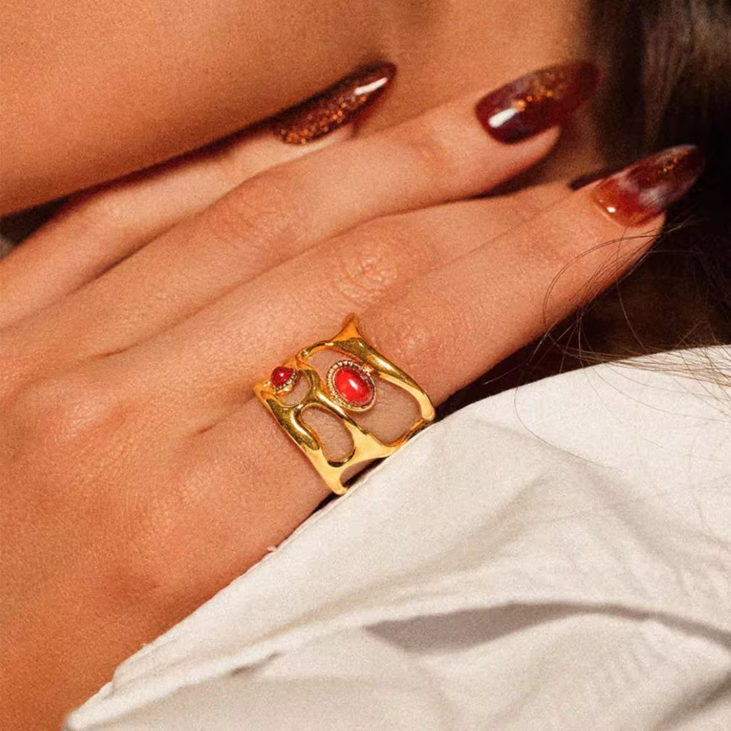 Ruby Waves Ring