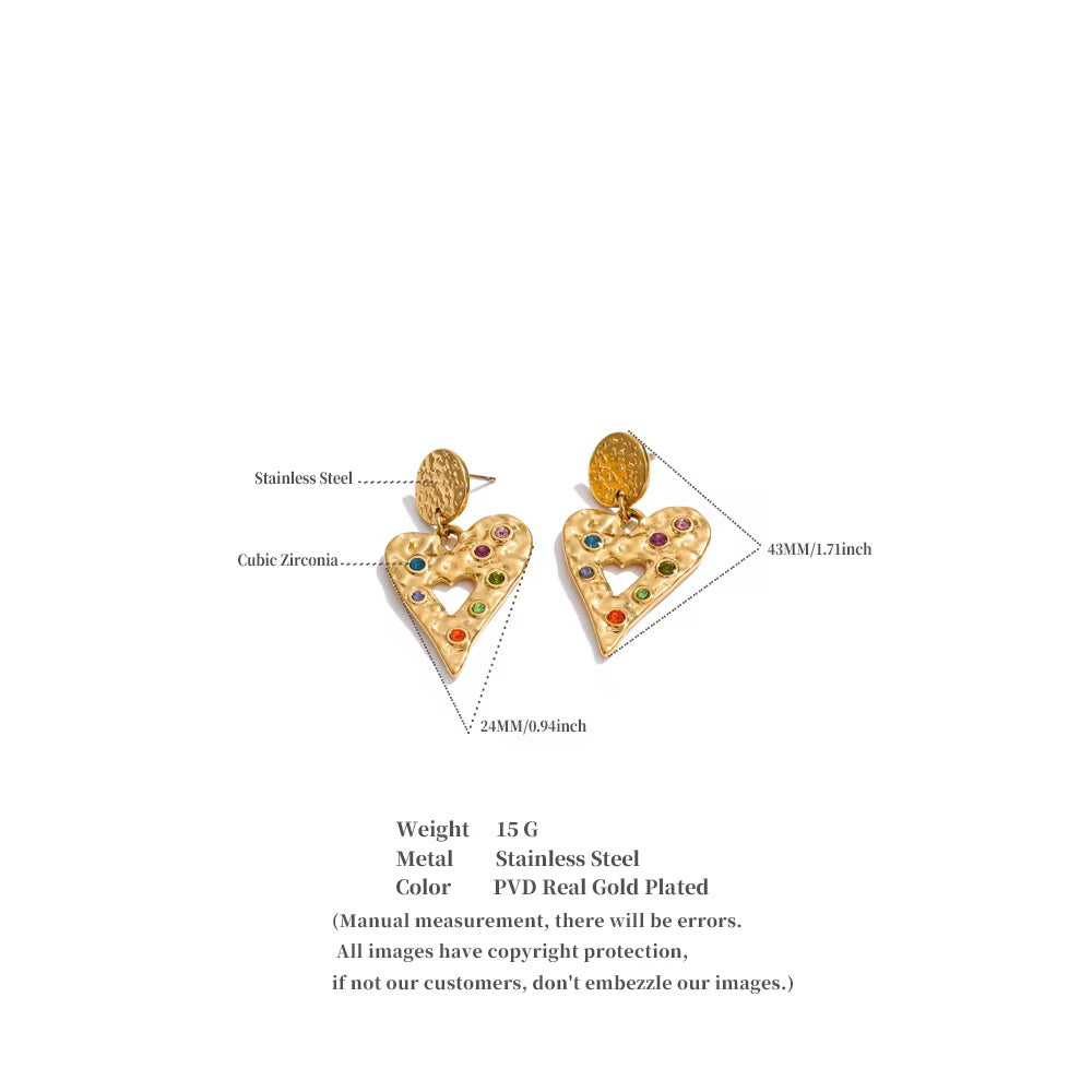Frida Heart Drop Earrings
