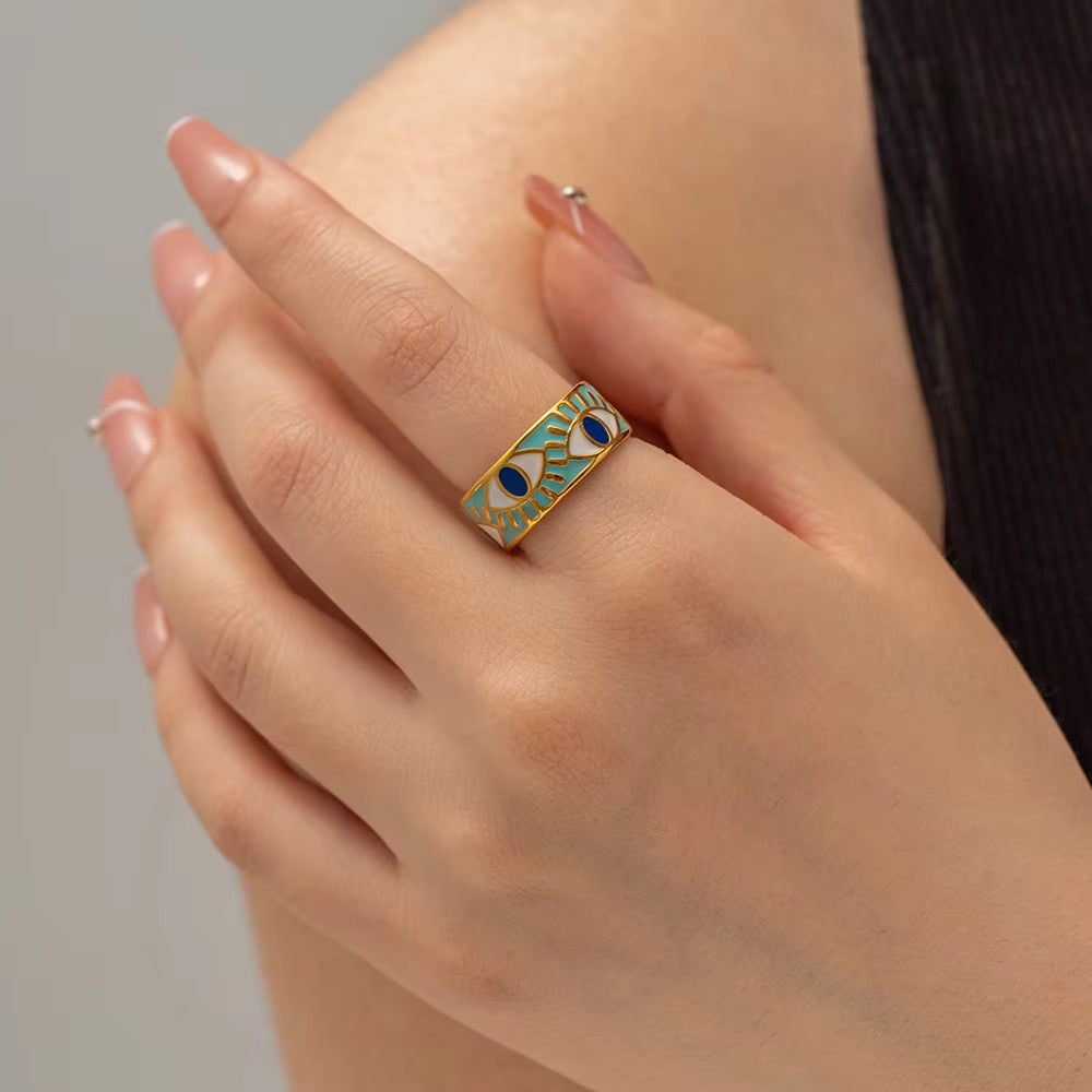 Nazli Evil Eye Enamel Ring
