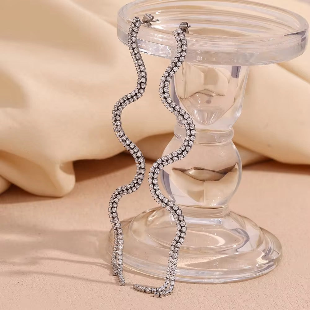Bijli Crystal Drop Earrings