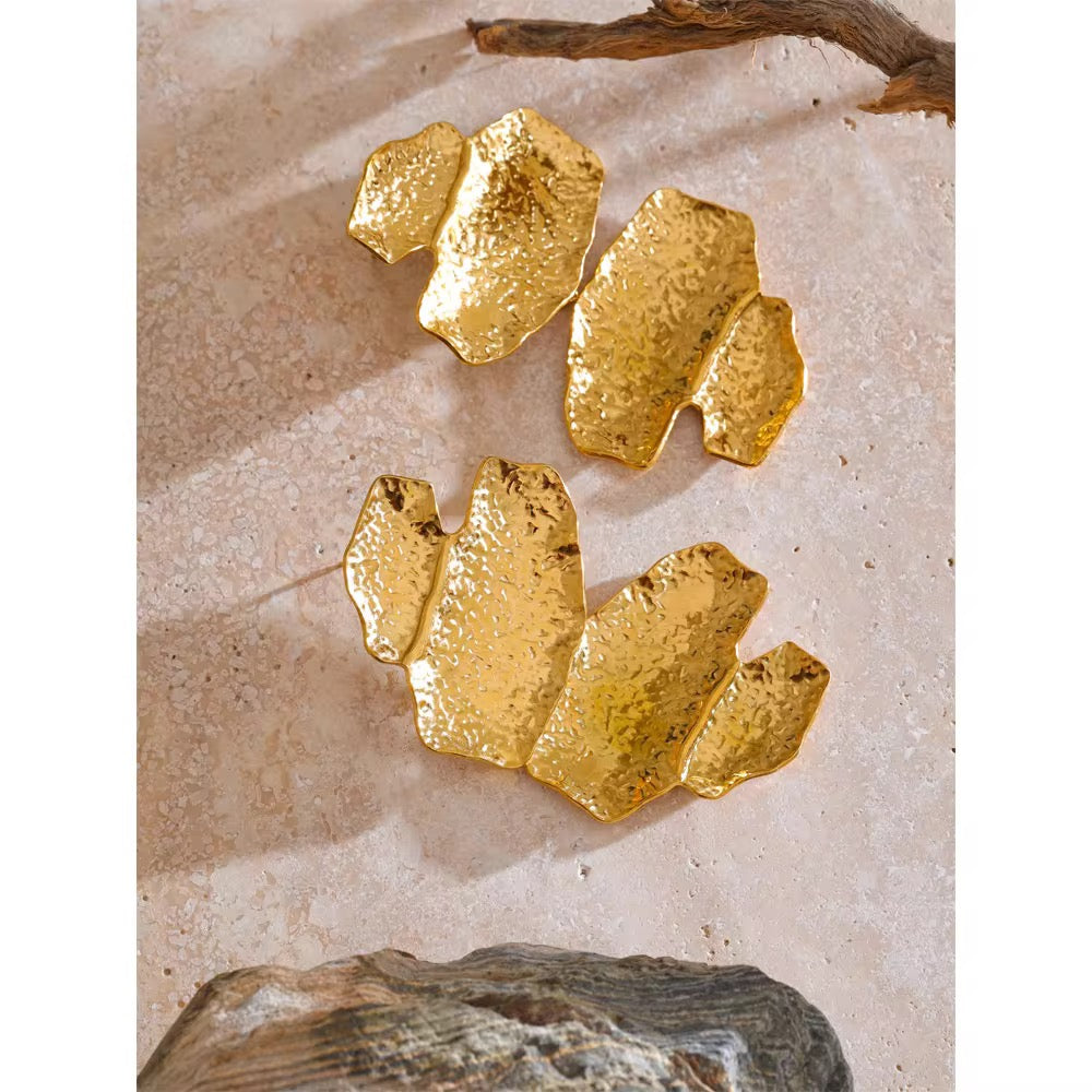 Midas Hammered Gold Drop Earrings