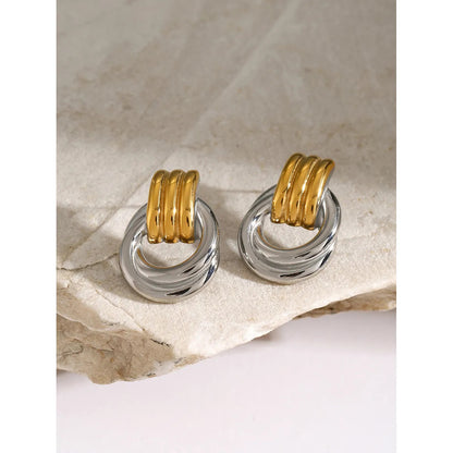 Two Tone Triple Bar Eclipse Earring