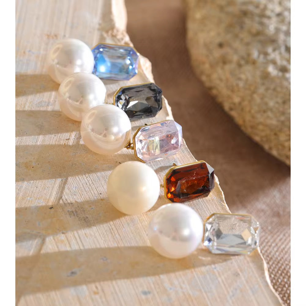 Esme Crystal Pearl Drop Earrings