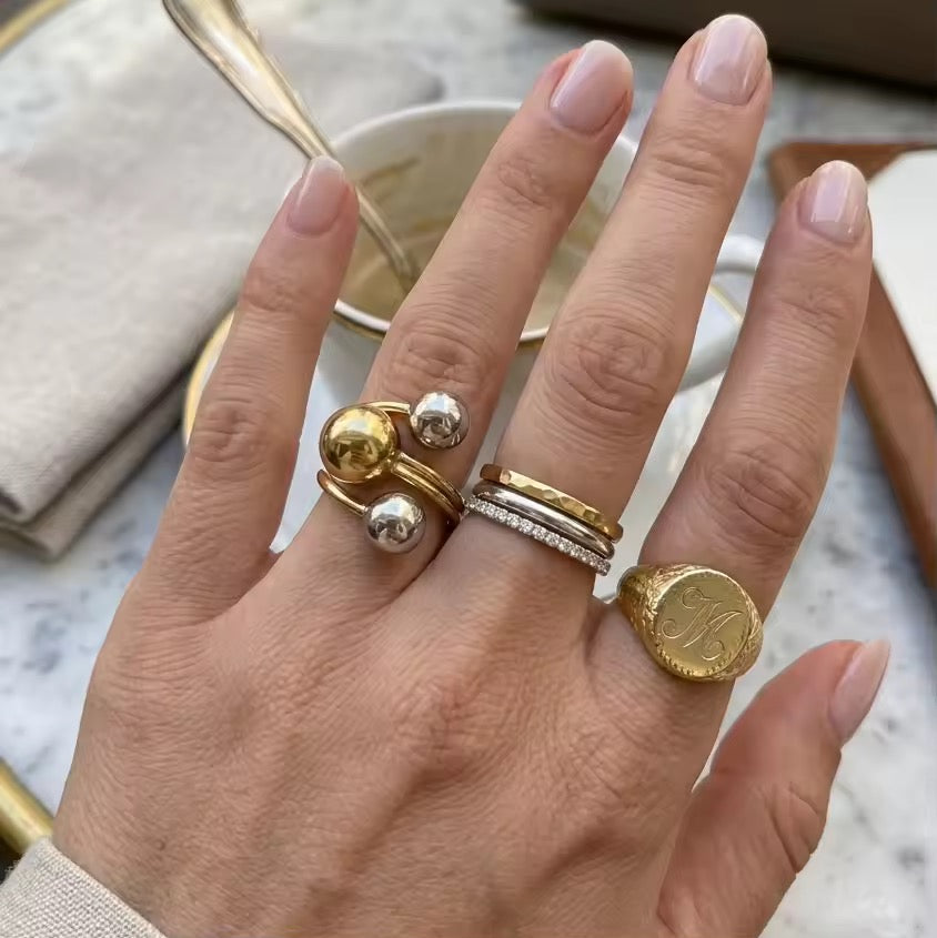 Two Tone Orbit Ring