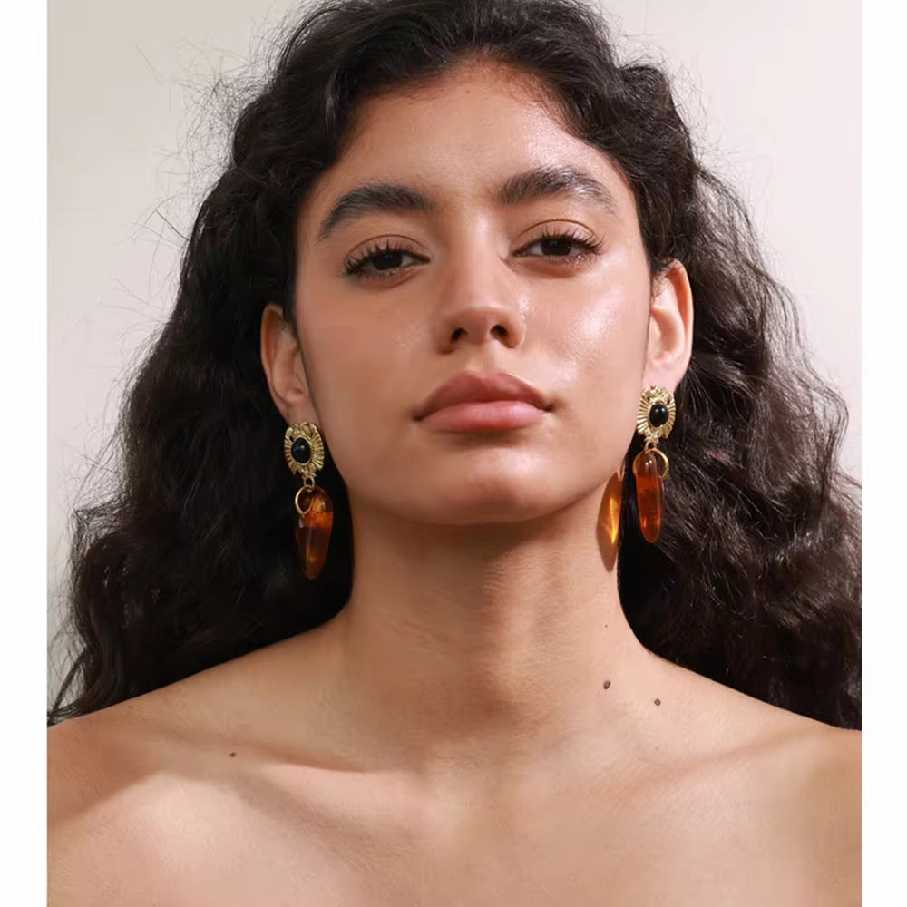 Bourbon Heart Drop Earrings