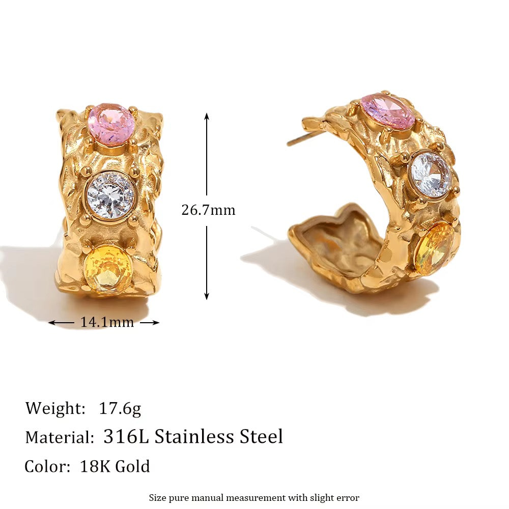Mehr Gemstone Hoop Earrings