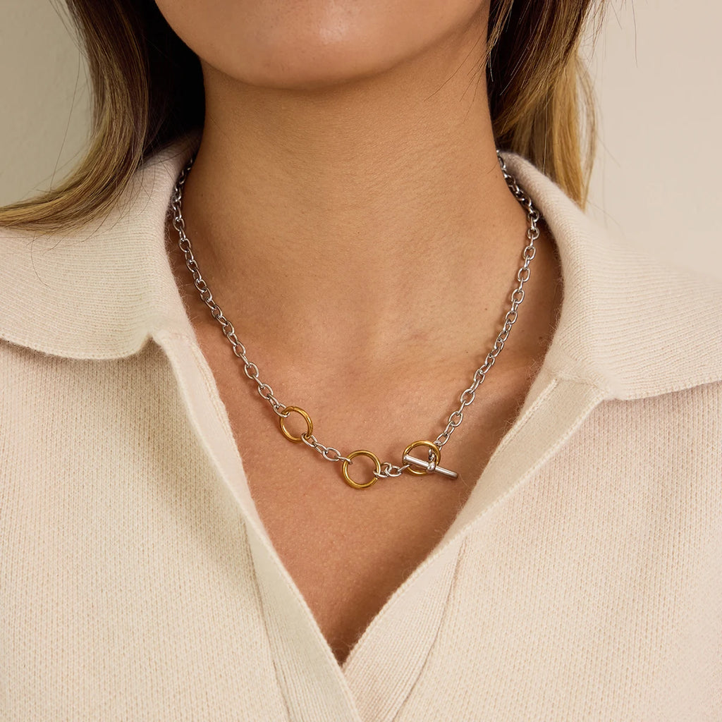 Two-Tone Necklace TTNL18 by Navera Jewels