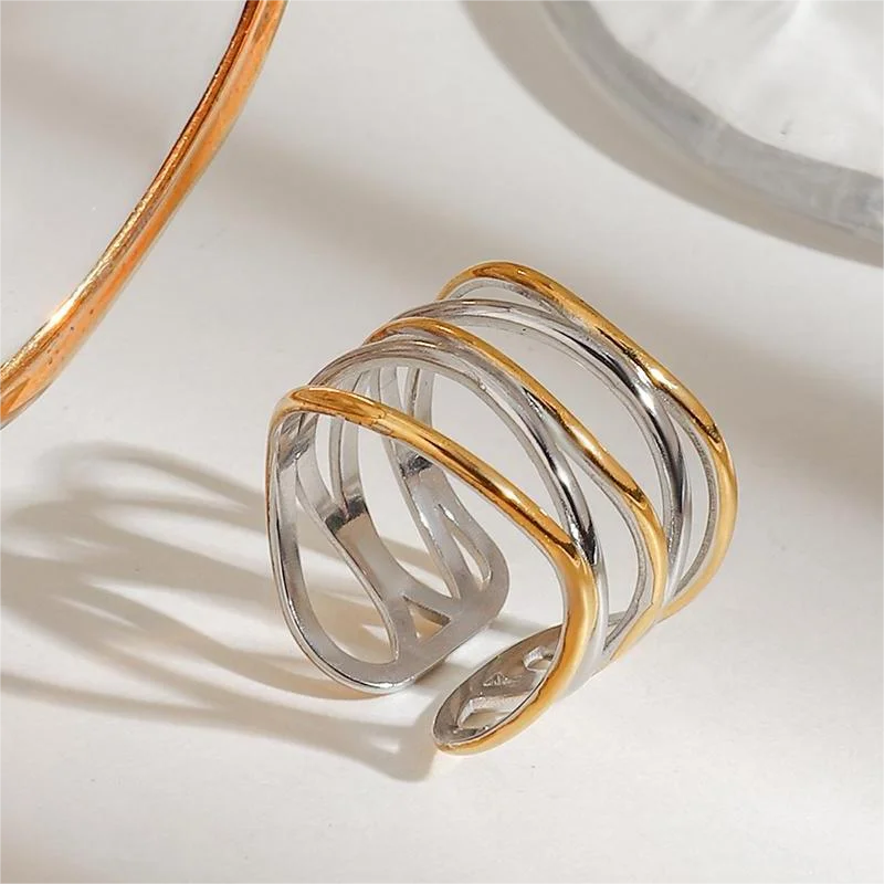 Two-Tone Ring TTRN63 by Navera Jewels