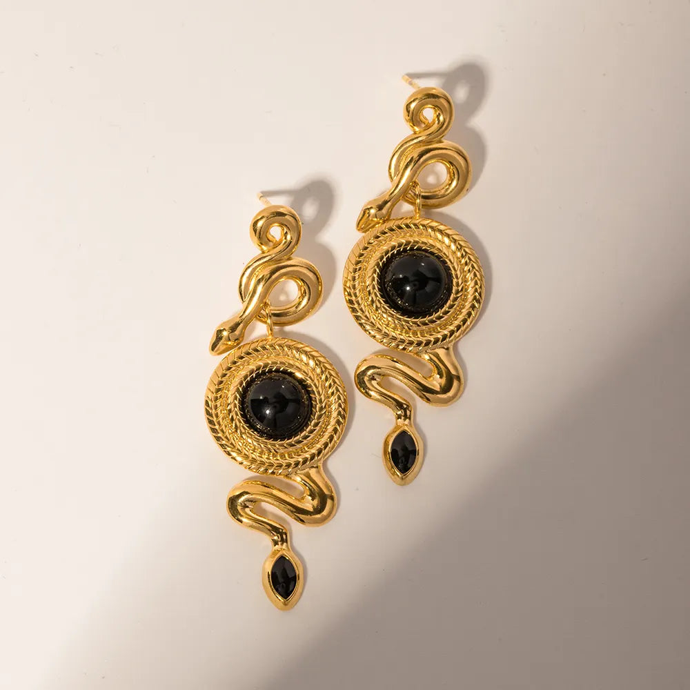 Urban Rani Serpentine Noir Drop Earring