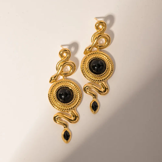 Urban Rani Serpentine Noir Drop Earring