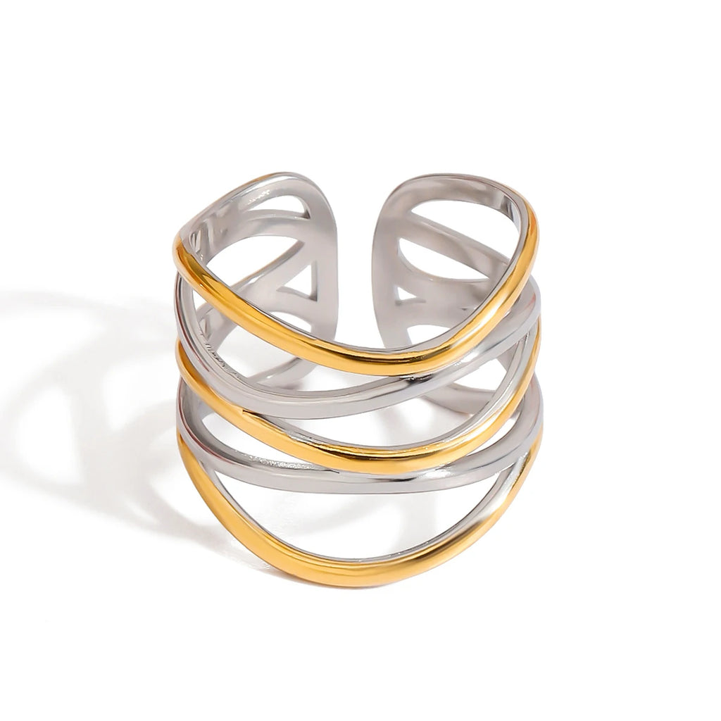 Two-Tone Ring TTRN63 by Navera Jewels