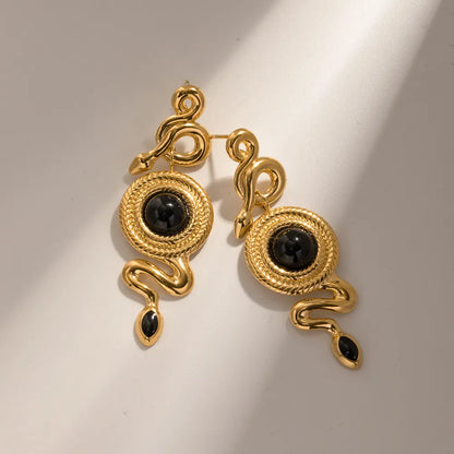 Urban Rani Serpentine Noir Drop Earring