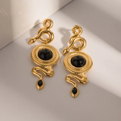 Urban Rani Serpentine Noir Drop Earring