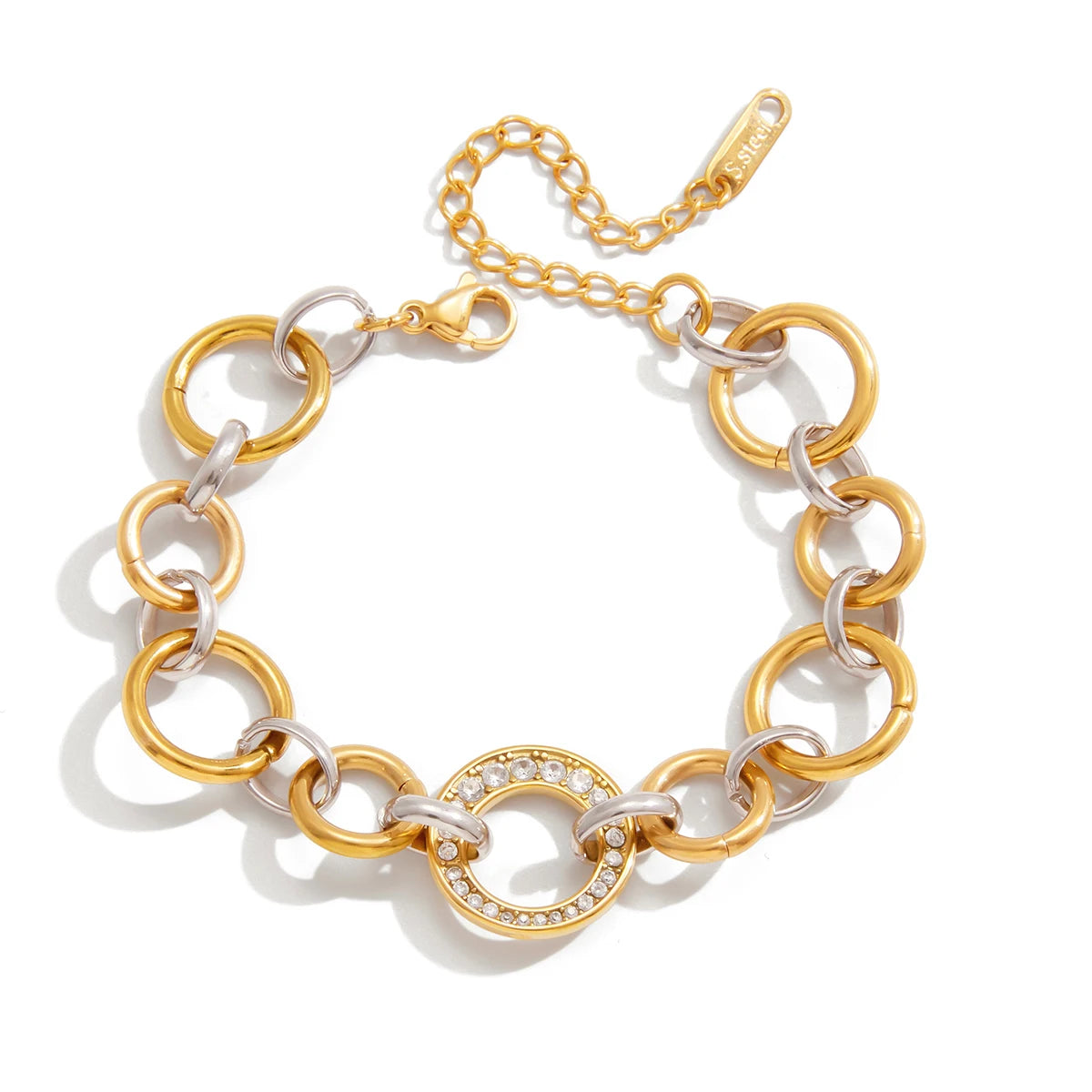 Gatsby Two-Tone Link Bracelet by Navera Jewels