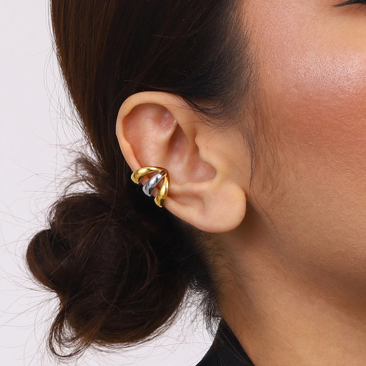 Two-Tone Earrings TTER81 by Navera Jewels