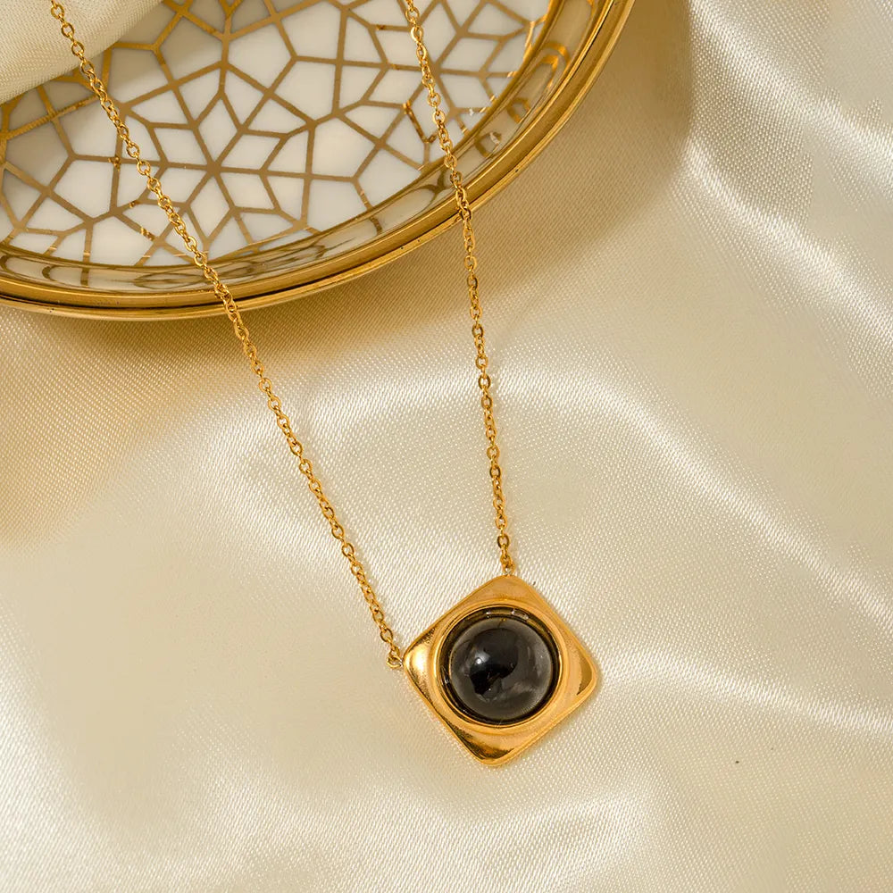 Noir Cube Pendant Necklace