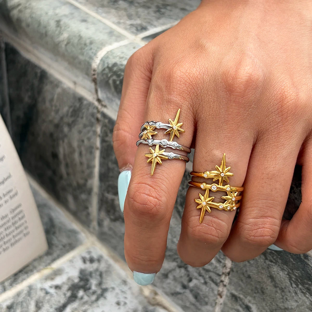 Two-Tone Ring TTRN52 by Navera Jewels