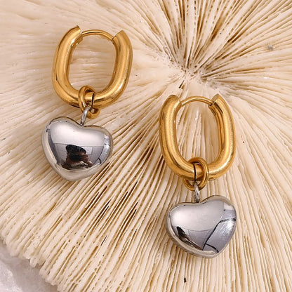 Two Tone HeartBeat Hoops