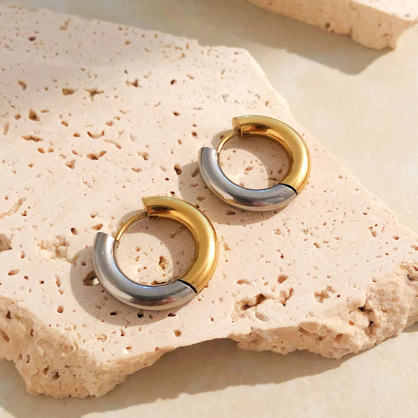 Two Tone Dual Grace Hoops