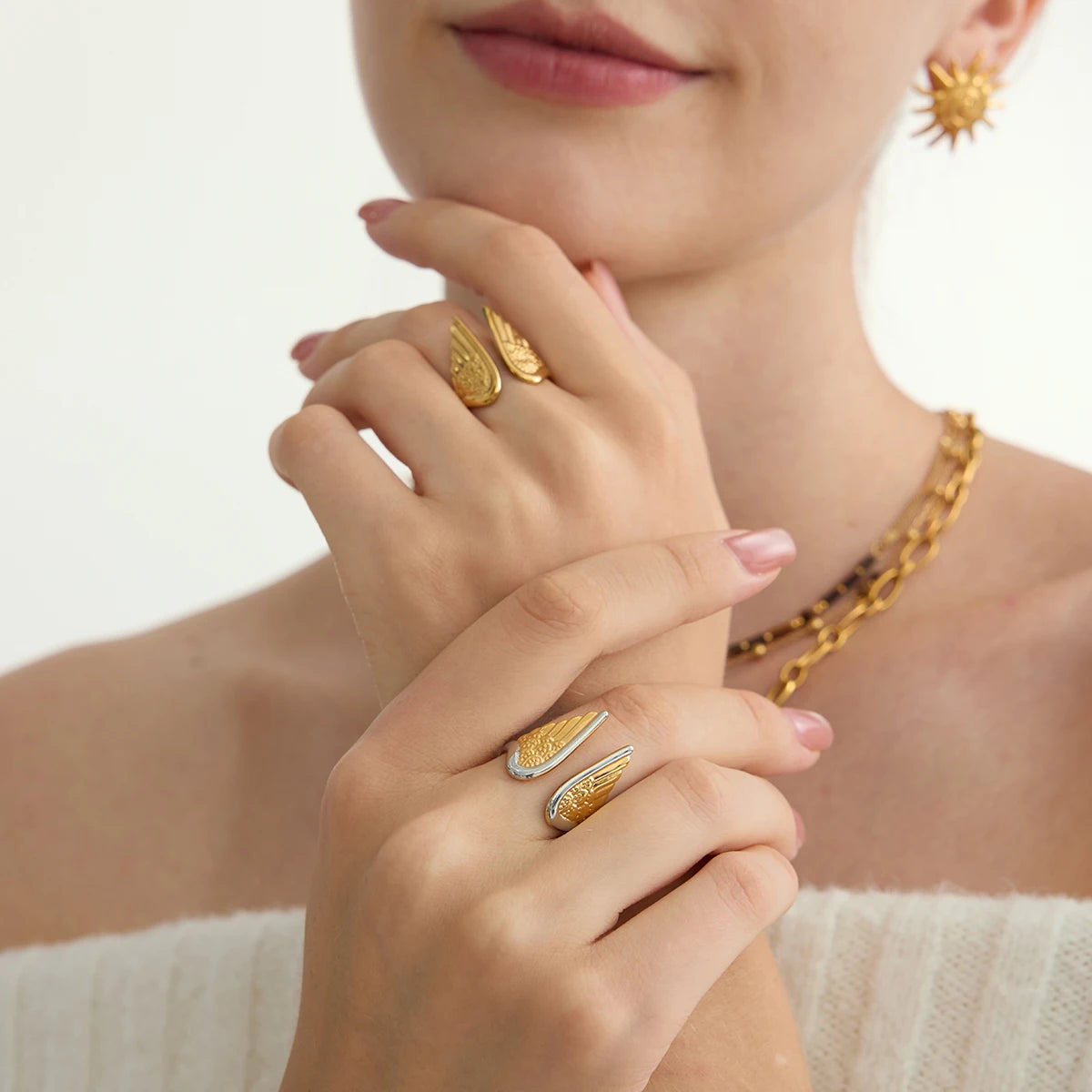 Two-Tone Ring TTRN44 by Navera Jewels