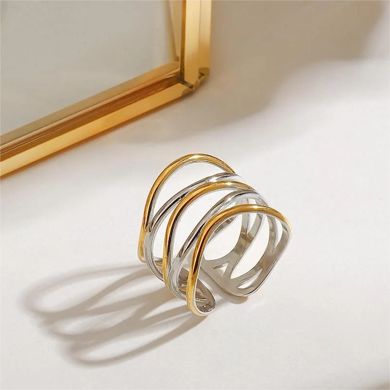 Two-Tone Ring TTRN63 by Navera Jewels