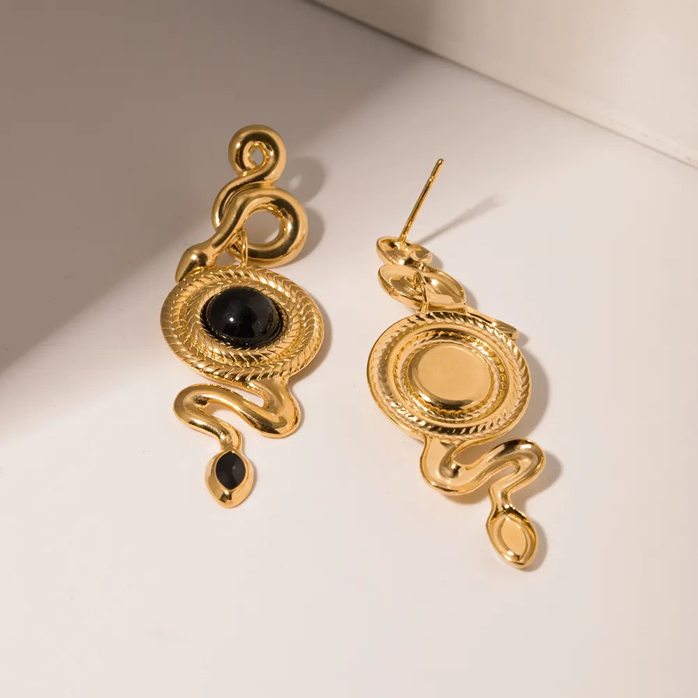 Urban Rani Serpentine Noir Drop Earring