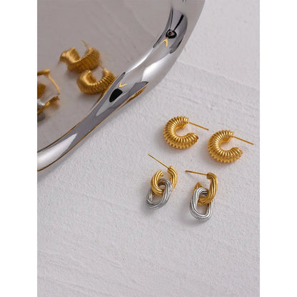 Two Tone Infinity Loop Earrings