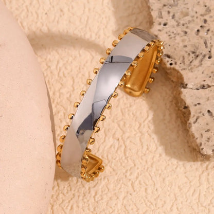 Two Tone Regal Cuff Bracelet