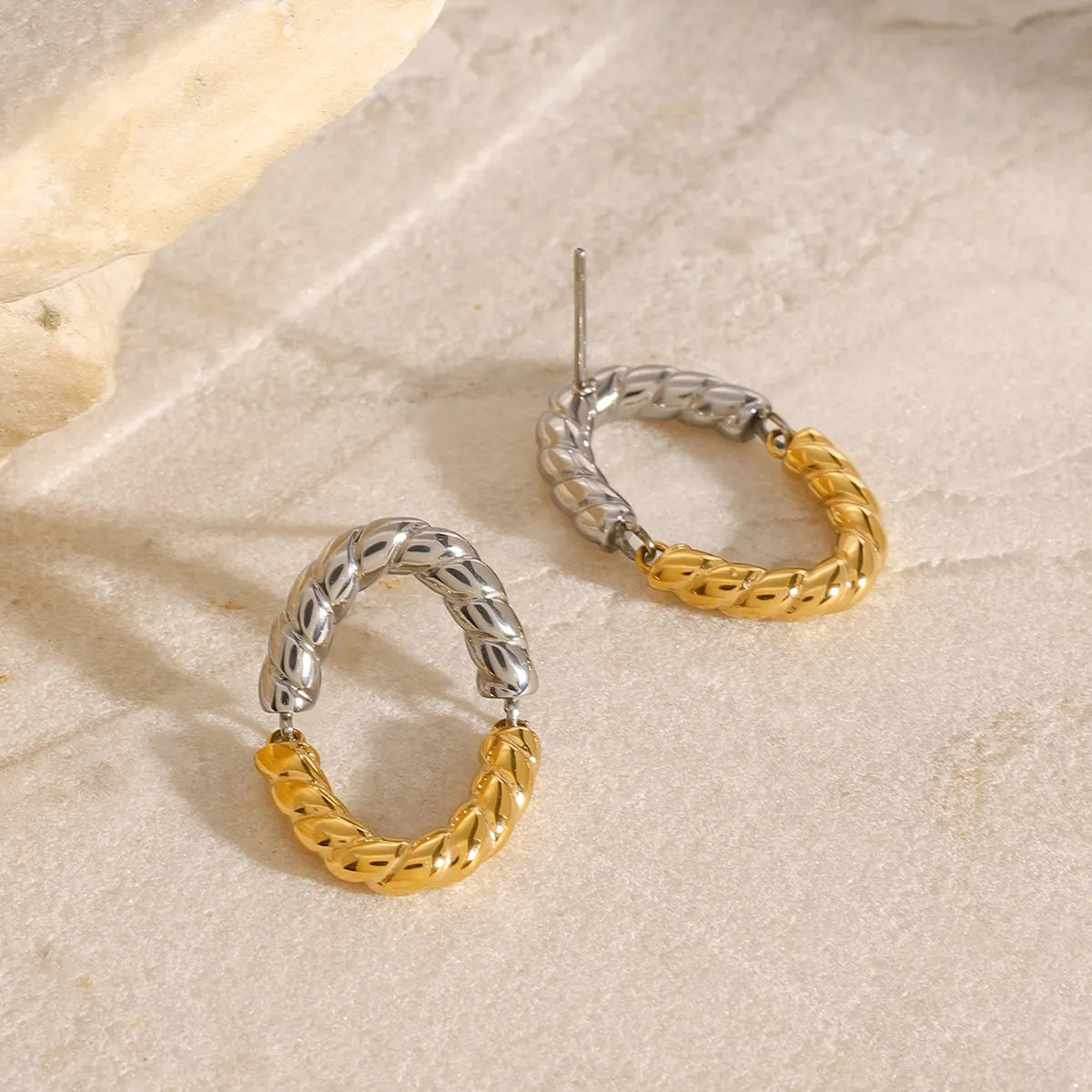 Two Tone Dancing Rope Earrings