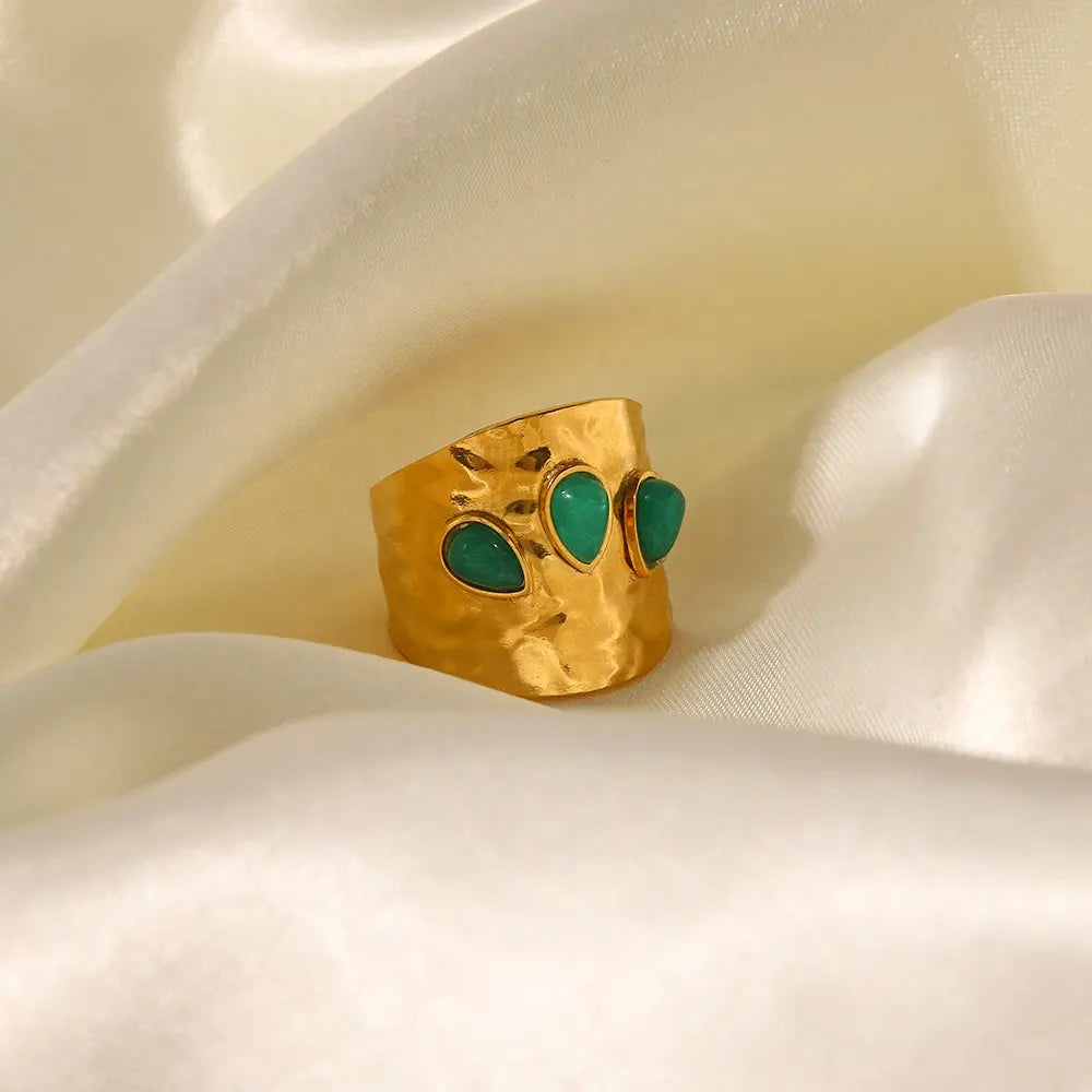 Urban Rani Emerald Edge Statement Ring