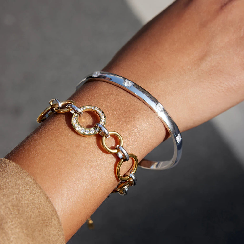 Gatsby Two-Tone Link Bracelet by Navera Jewels