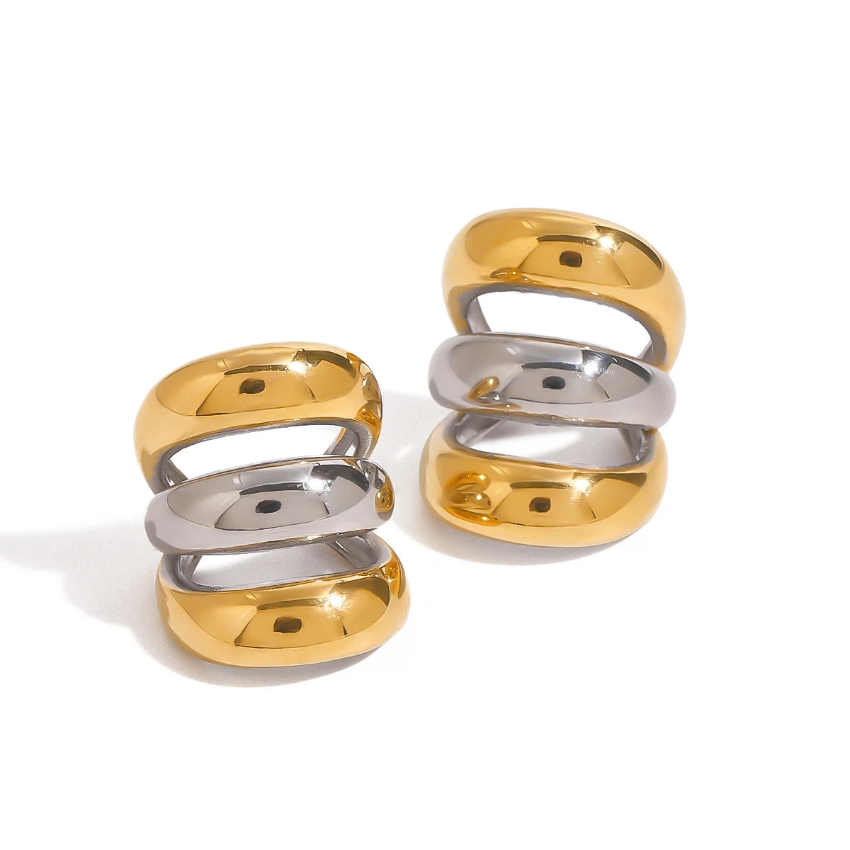 Two-Tone Earrings TTER81 by Navera Jewels