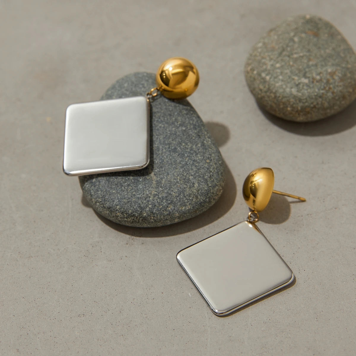 Two-Tone Earrings TTER78 by Navera Jewels