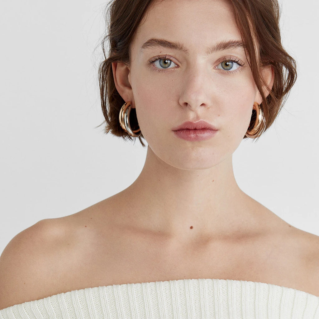 Two-Tone Earrings TTER75 by Navera Jewels