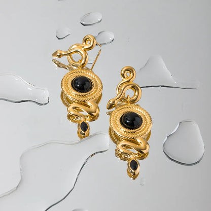 Urban Rani Serpentine Noir Drop Earring