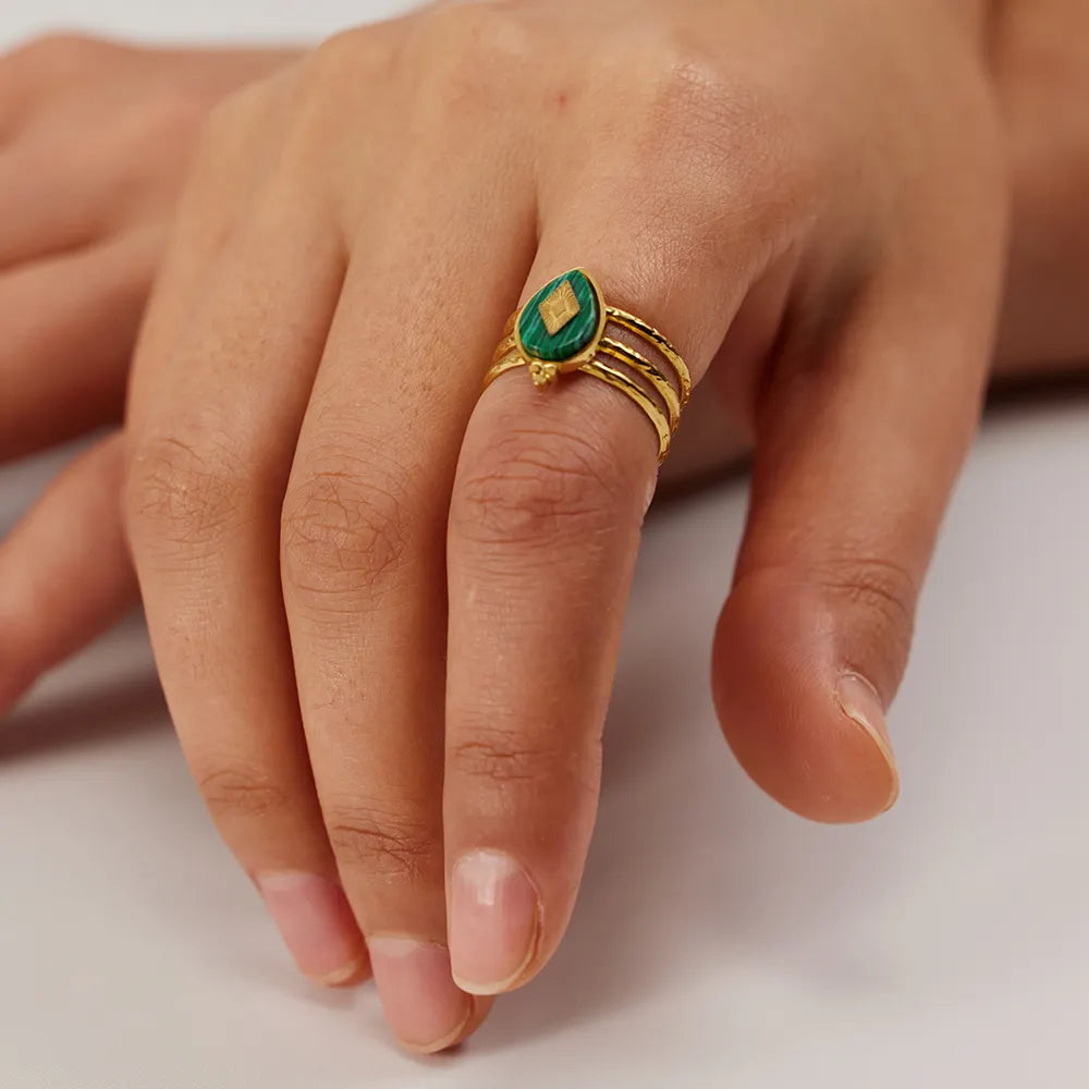 Urban Rani Emerald Crown Ring