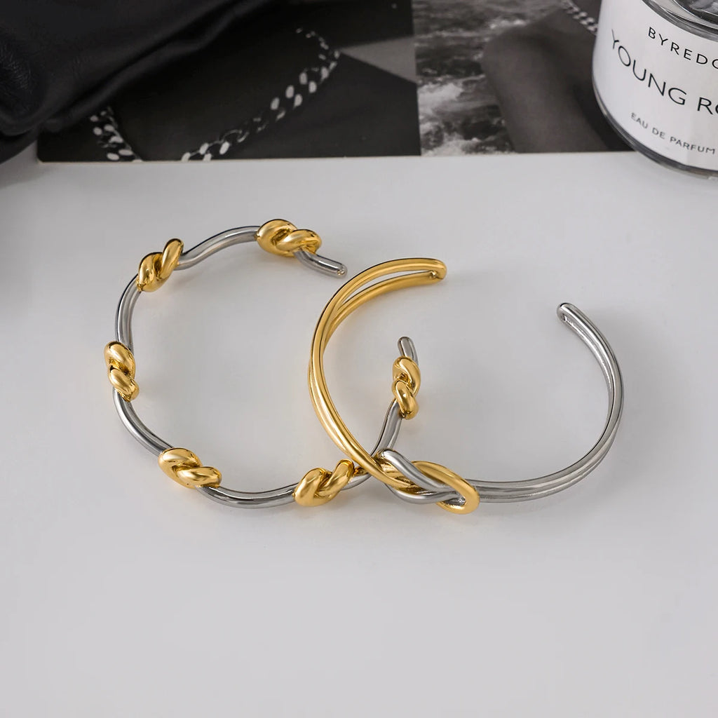 Juliet Two-Tone Love Knot Cuff by Navera Jewels